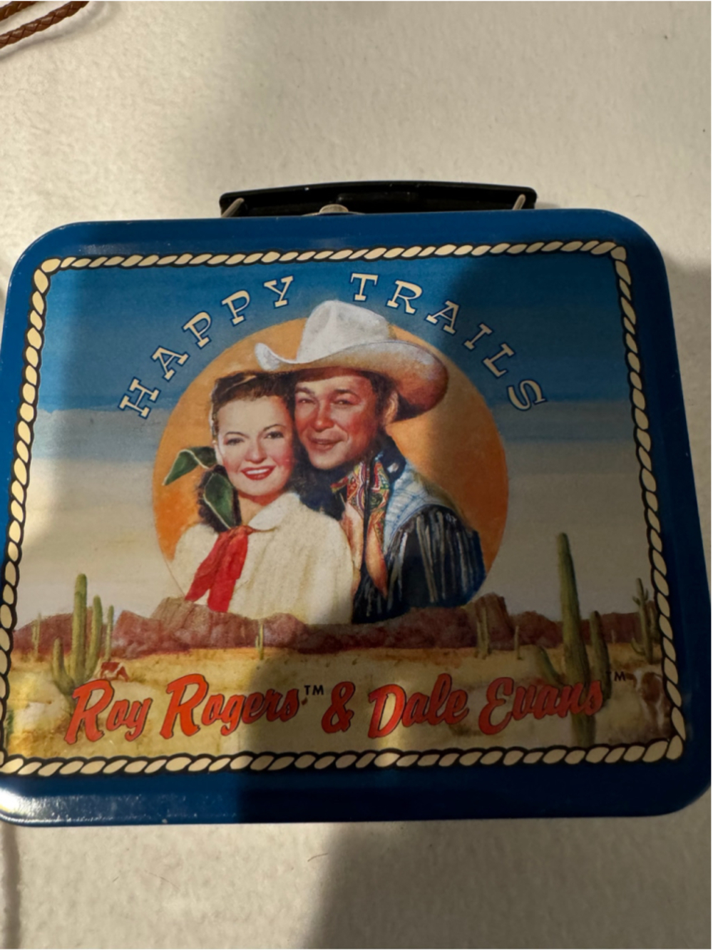 Men's Fossil Roy Rogers & Dale Evans Photo Bolo Tie, Collector Tin Box